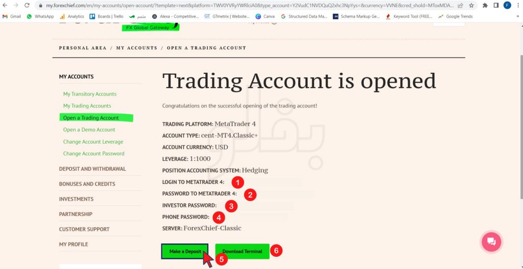 افتتاح حساب در فارکس چیف