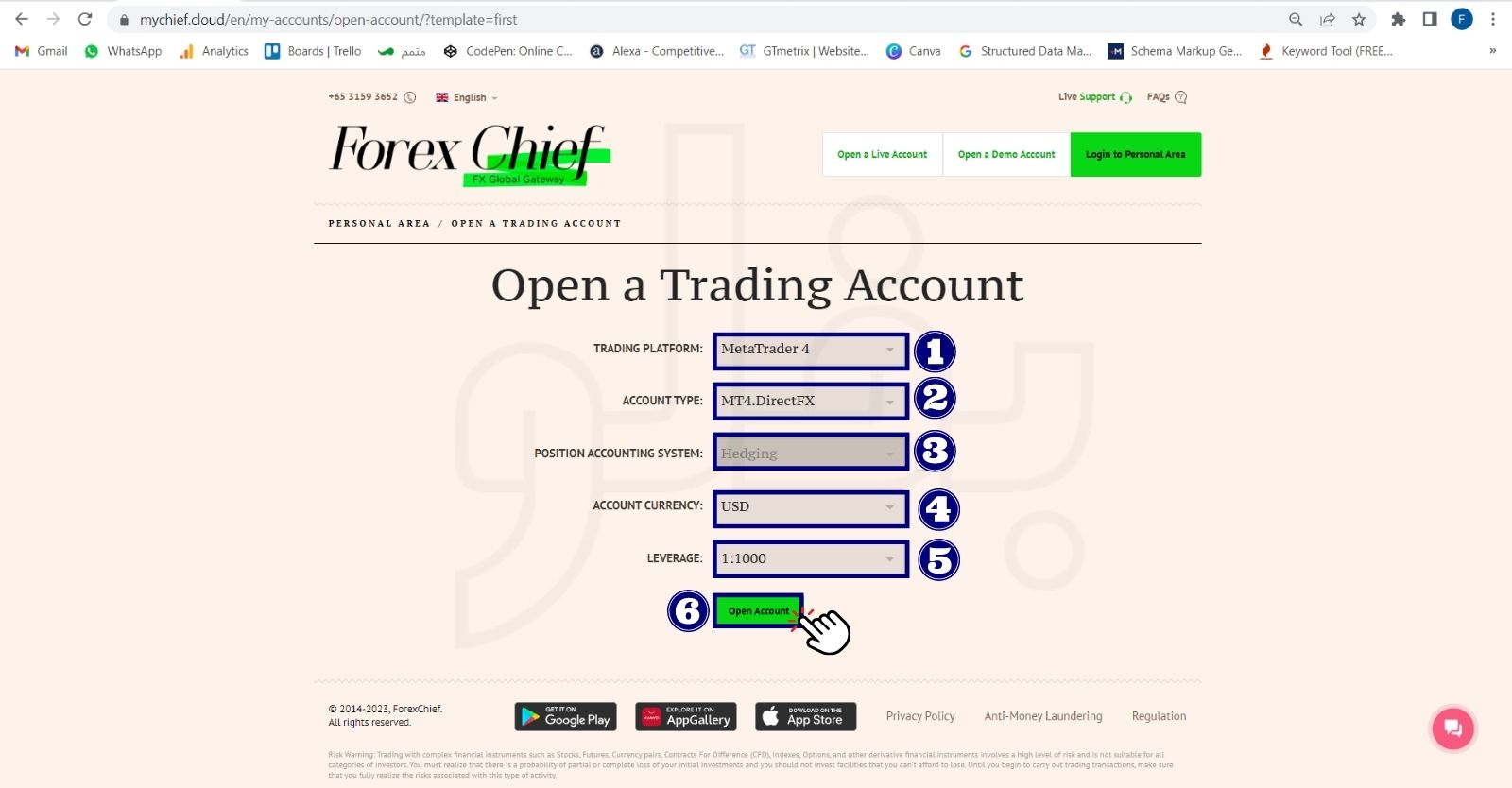 مرحله سوم ثبت نام فارکس چیف